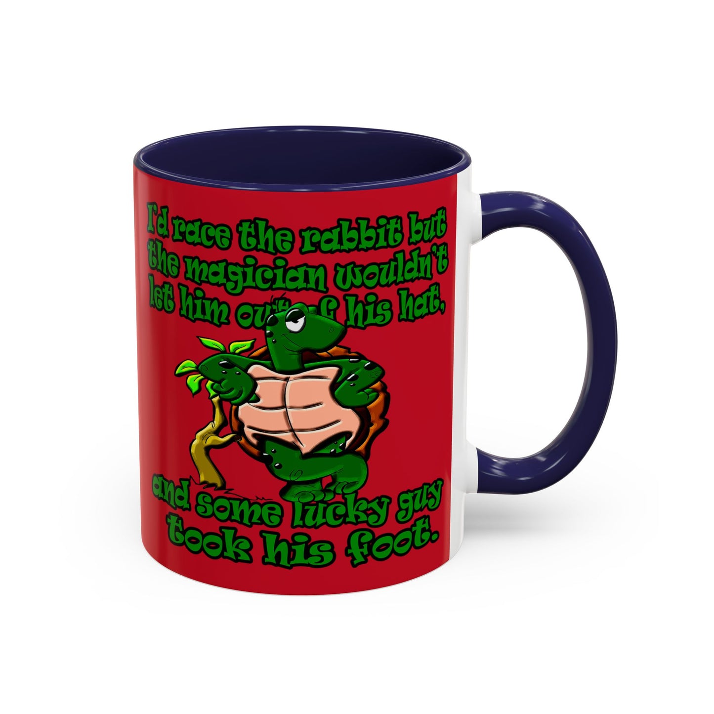 turtle race - Accent Mug (dark red)