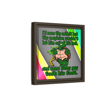 turtle race - framed canvas art (rainbow split)