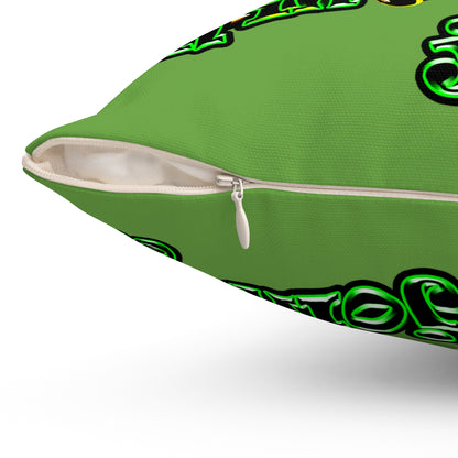 og - Spun Polyester Square Pillow - (green)