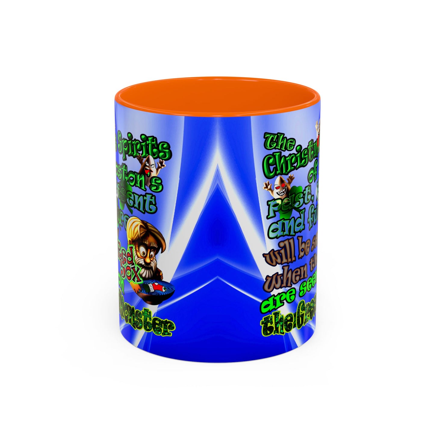 christmas spirits of boston - Accent Mug (blue-white wave)