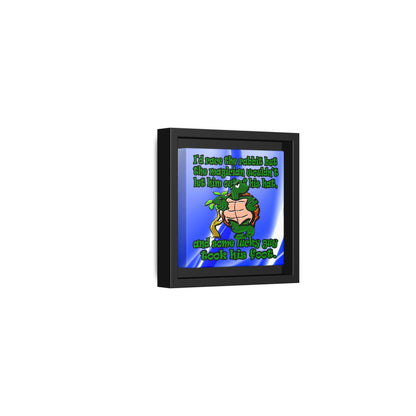 turtle race - framed canvas art (blue-white wave)