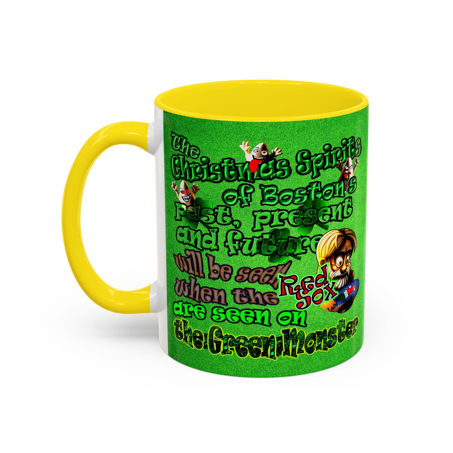christmas spirits of boston - Accent Mug (green turf)