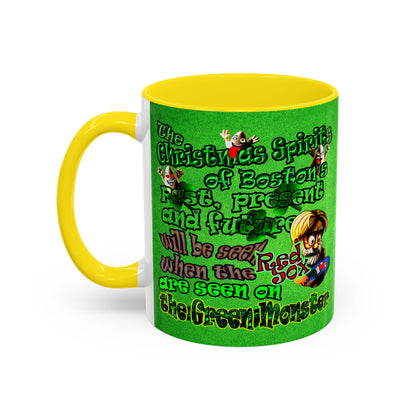 christmas spirits of boston - Accent Mug (green turf)