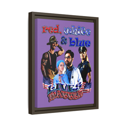 rw&b lives matter - framed canvas art (light purple)