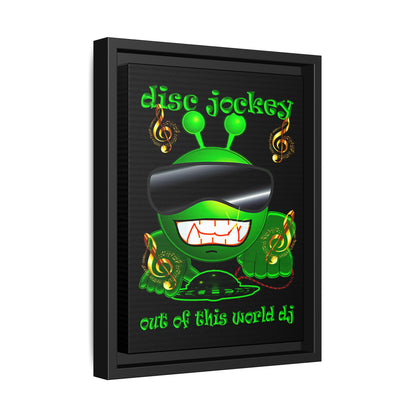 disc jockey - framed canvas art (black)
