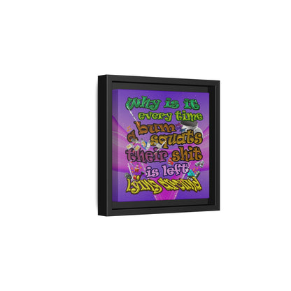 the bum's shit - framed canvas art (purple-pink wave)