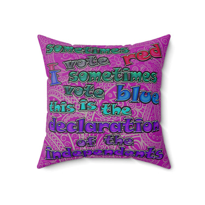 declaration of the independents - Spun Polyester Square Pillow - (pink swirl)