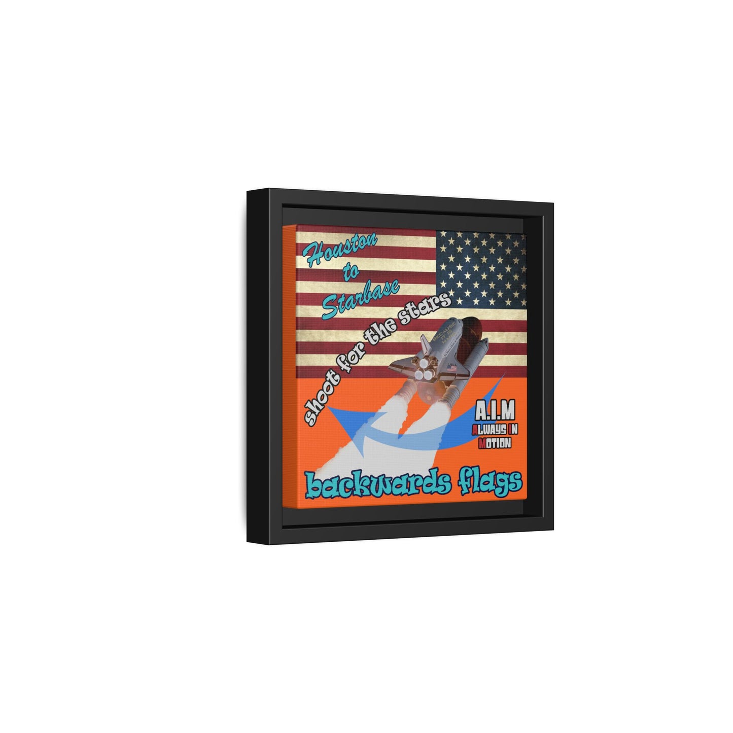 shoot for the stars - framed canvas art (orange)