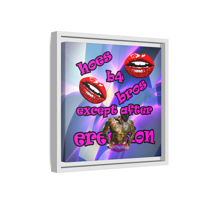 hoes b4 bros - framed canvas art (grey-pink wave)