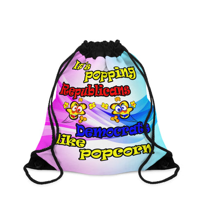 popping like popcorn - Drawstring Bag (light blue-pink wave)