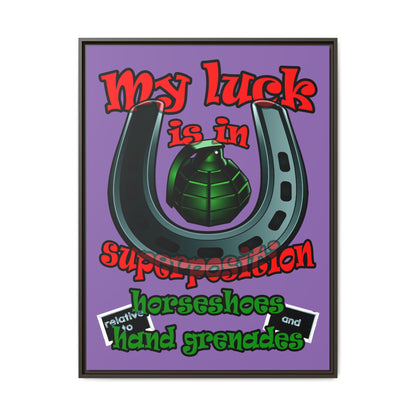 my luck - framed canvas art (light purple)