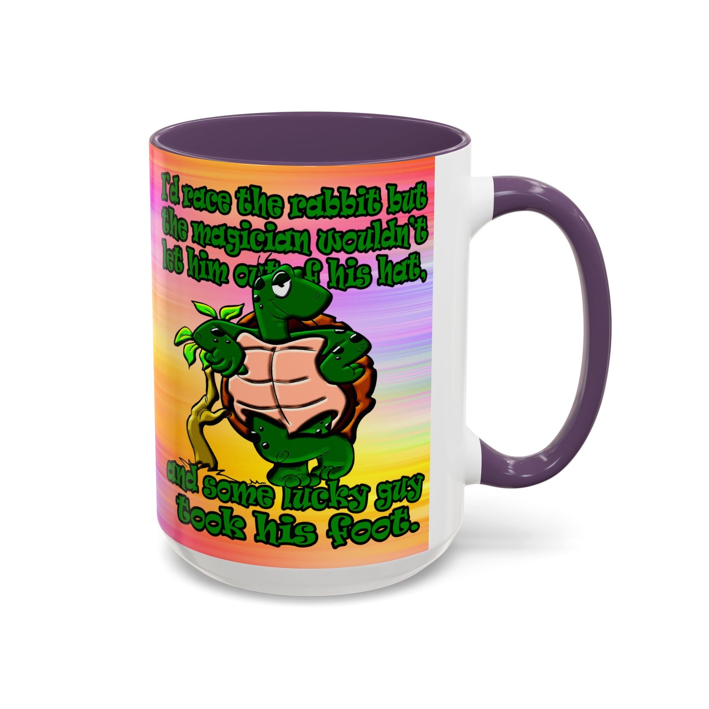 turtle race - Accent Mug (color blur)