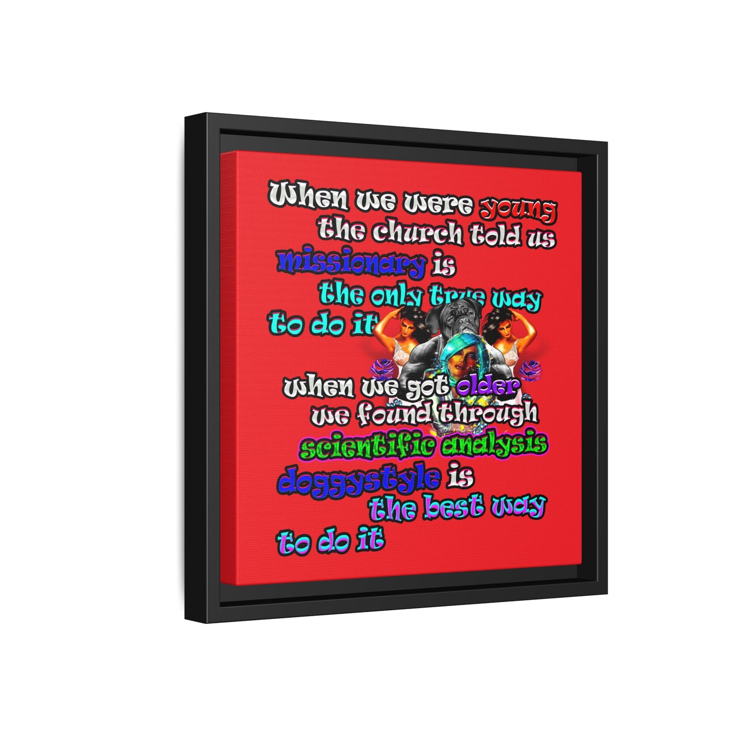 doggystyle - framed canvas art (red)