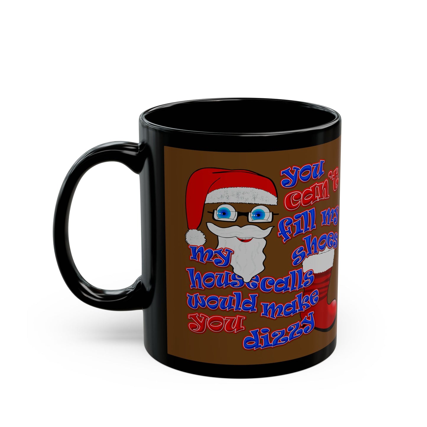 santa's shoes - Black Mug (brown)