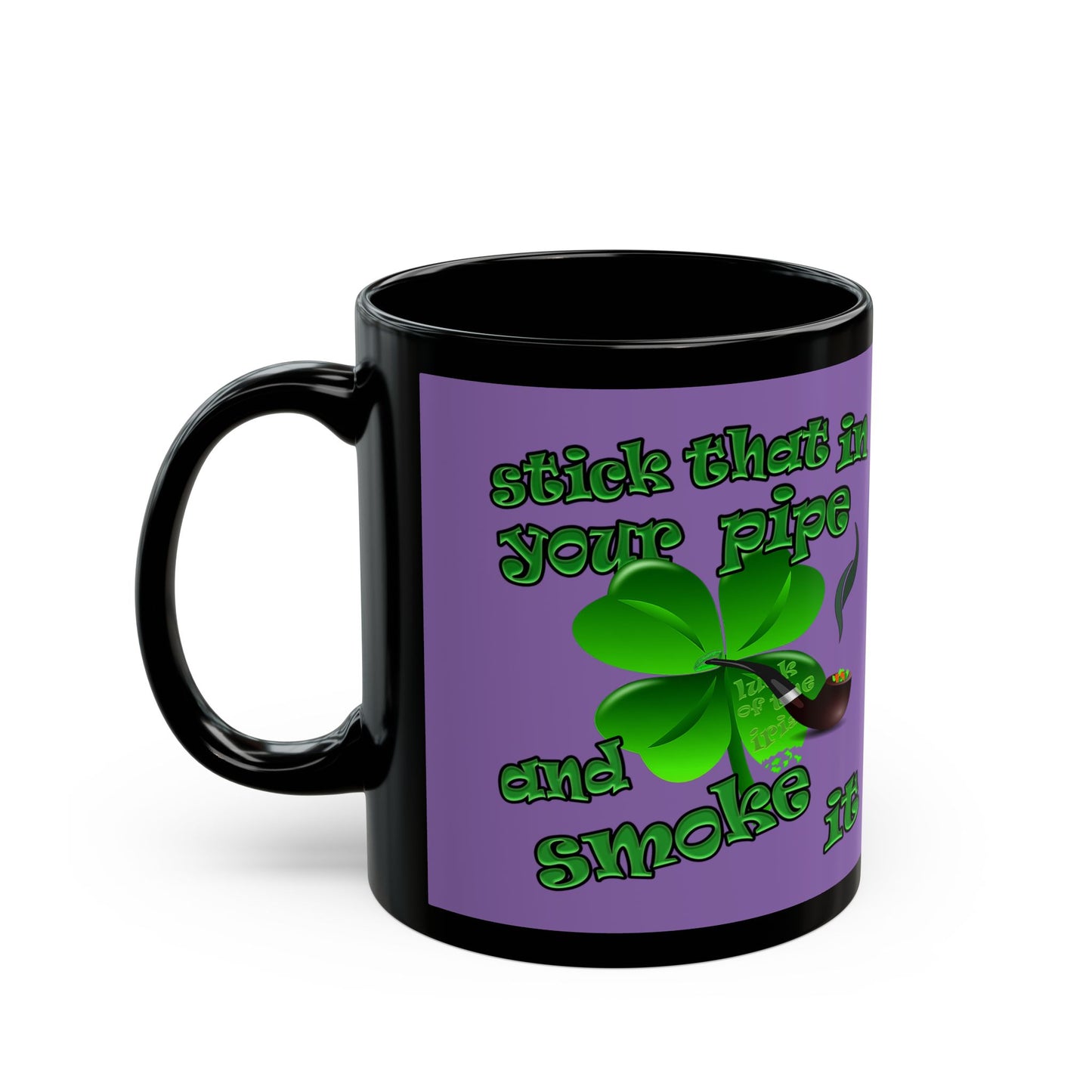 celtics logo - Black Mug (light purple)