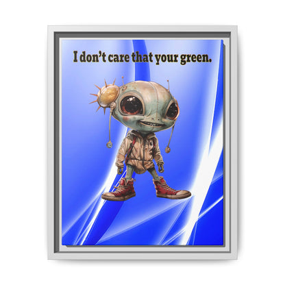 I don't care that your green - framed canvas art (blue-white wave)