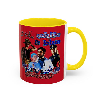 rw&b lives matter - Accent Mug (dark red)