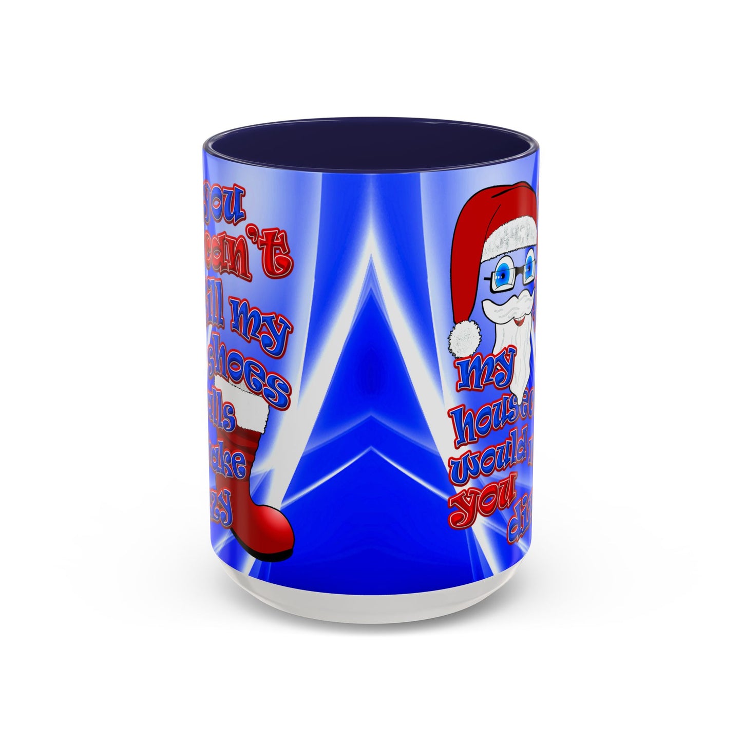 santa's shoes - Accent Mug (blue-white wave)