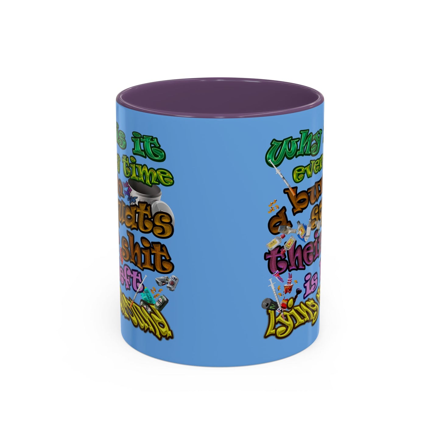 the bum's shit - Accent Mug (light blue)