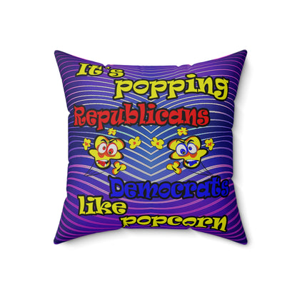 popping like popcorn - Spun Polyester Square Pillow - (purple wave)