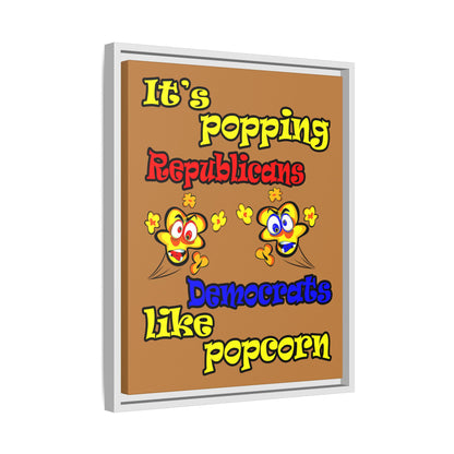 popping like popcorn - framed canvas art (light brown)