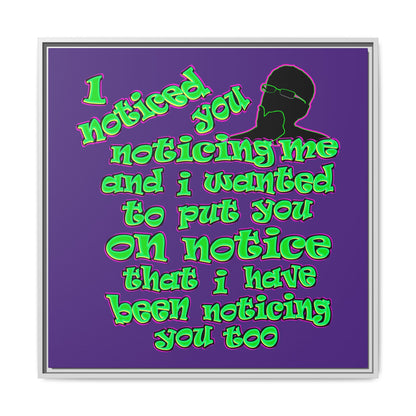 noticed you noticing - framed canvas art (purple)
