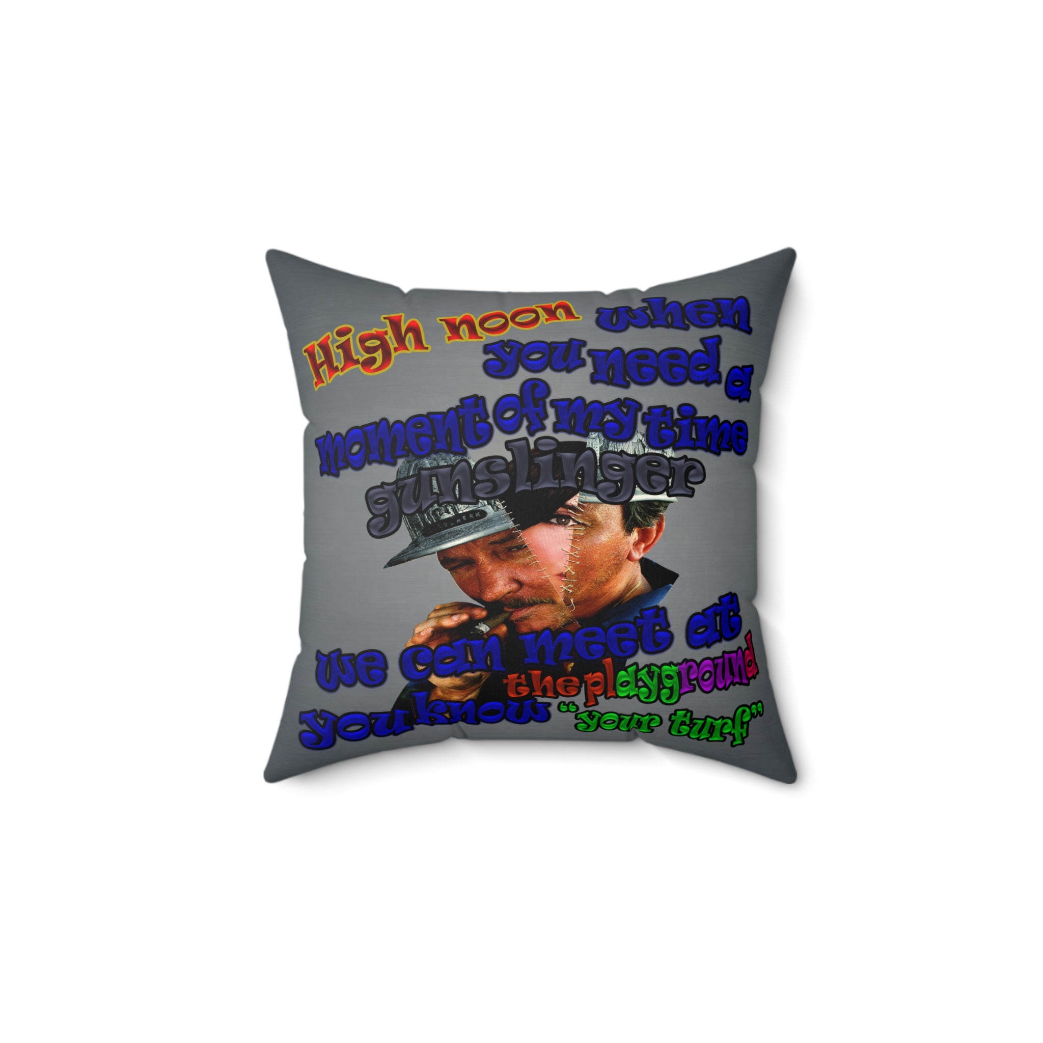 high noon - Faux Suede Square Pillow - (grey-light grey)