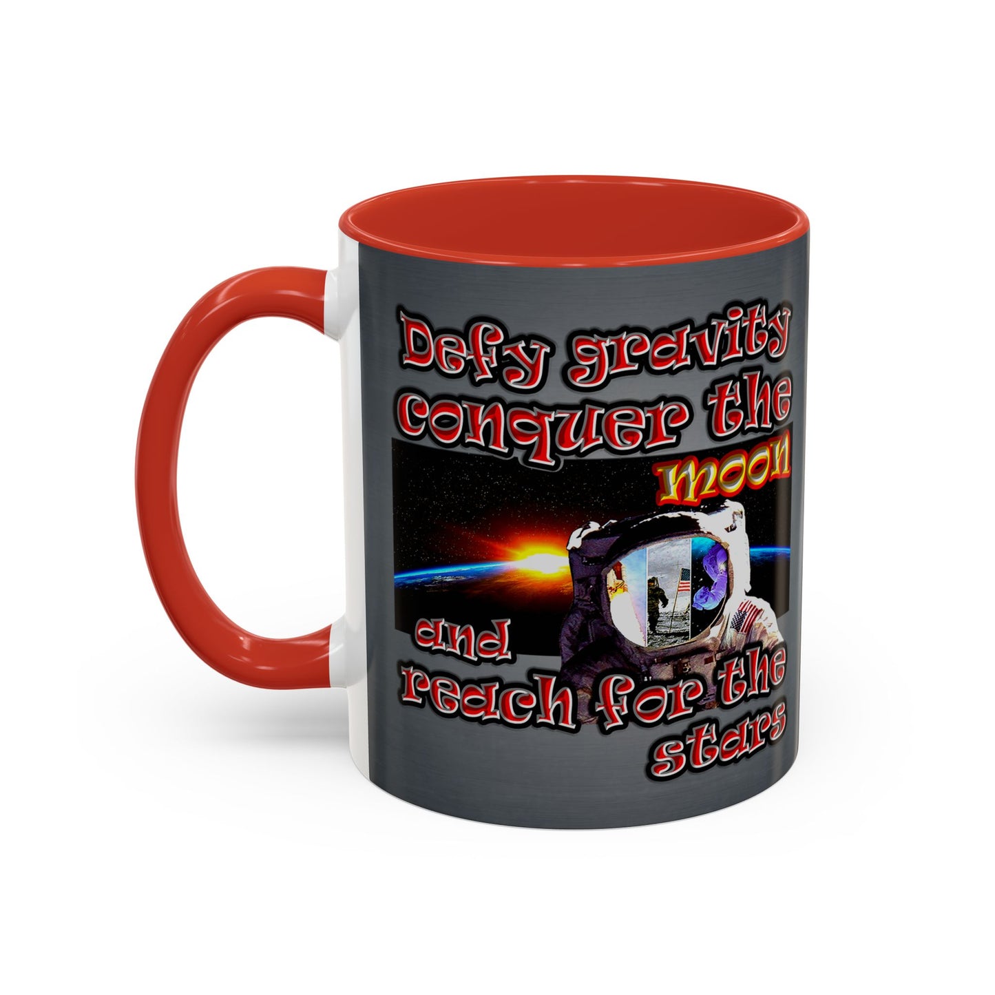 defy conquer reach - Accent Mug (grey-light grey)