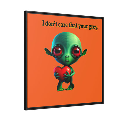 I don't care that your grey - framed canvas art (orange)