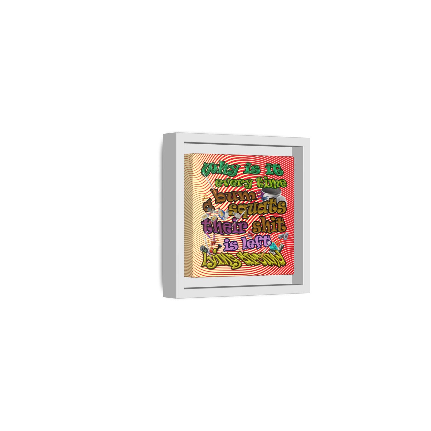 the bum's shit - framed canvas art (yellow-orange wave)