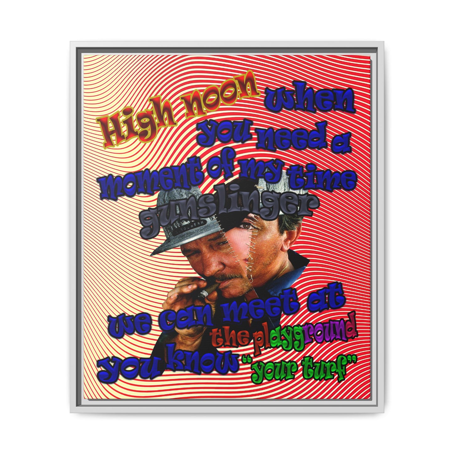 high noon - framed canvas art (yellow-orange wave)