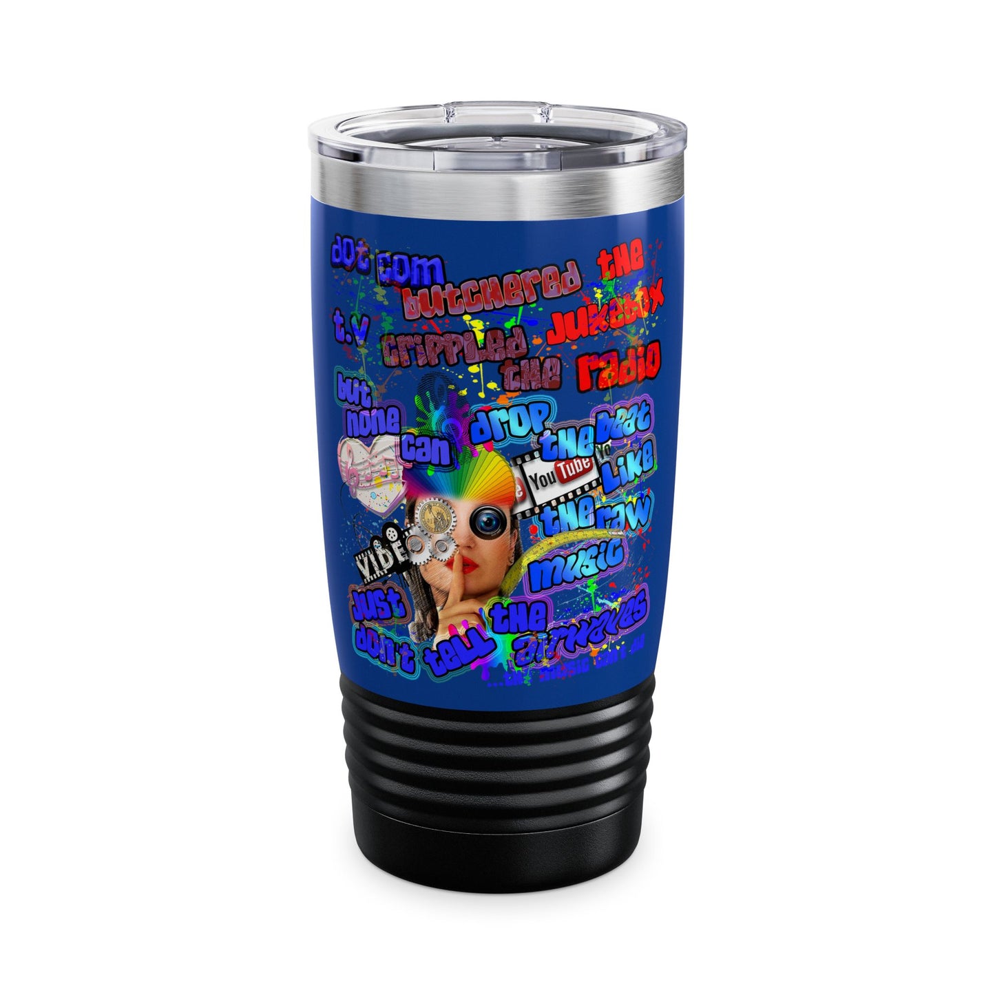 drop the beat - Ringneck Tumbler, 20oz (dark blue)