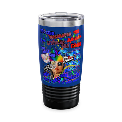 drop the beat - Ringneck Tumbler, 20oz (dark blue)