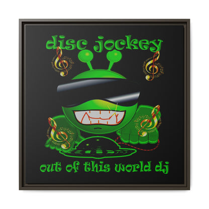 disc jockey - framed canvas art (black)