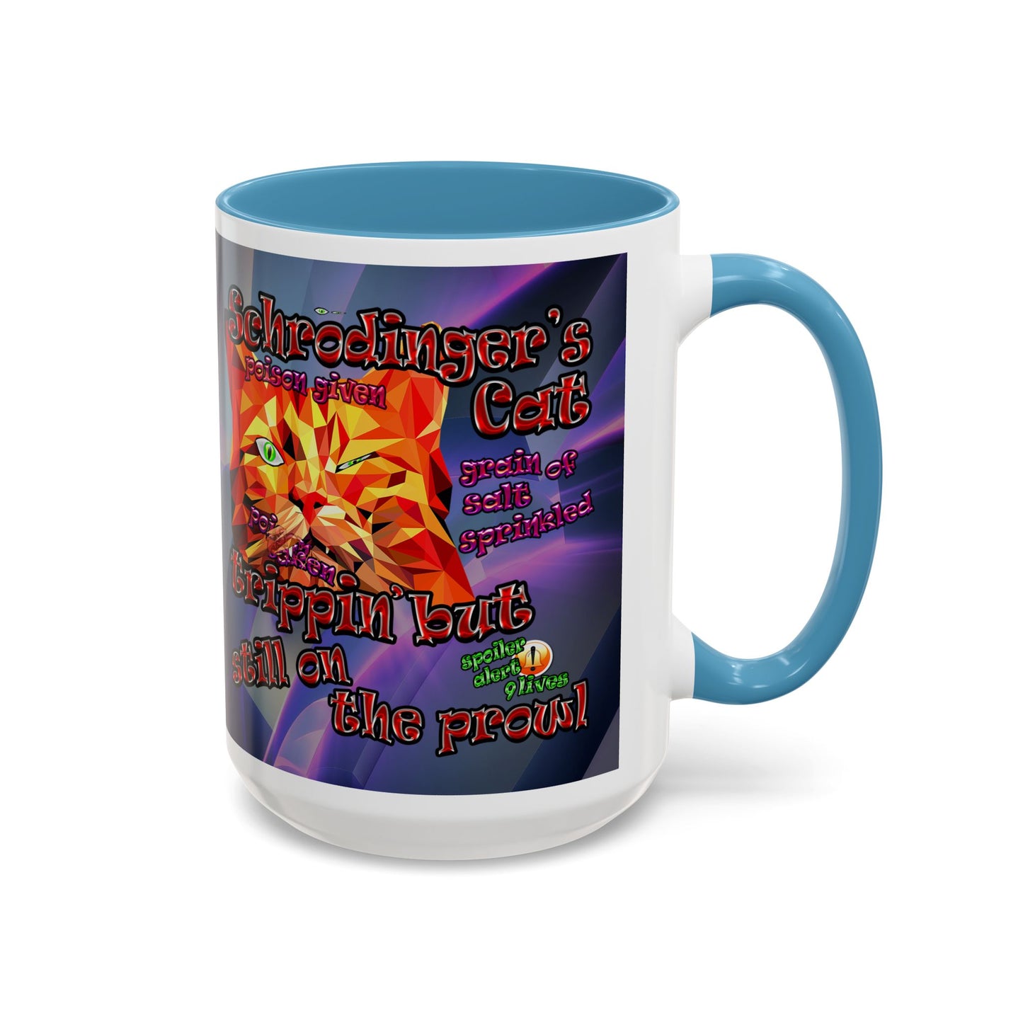 schrodinger's cat - Accent Mug (grey-pink wave)