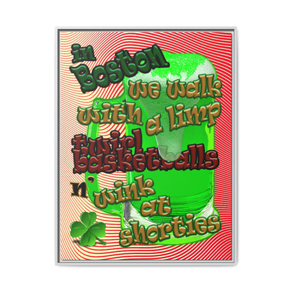 celtics logo - framed canvas art (yellow-orange wave)