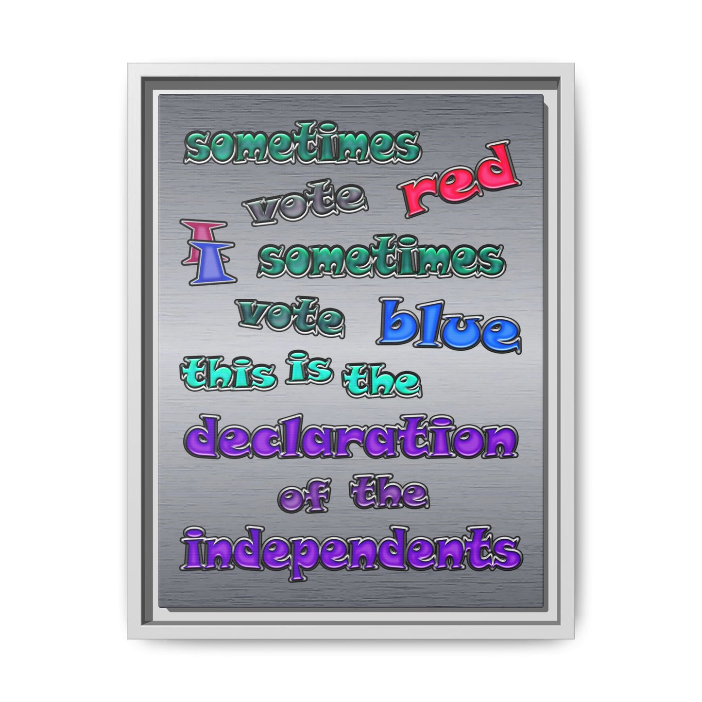 declaration of the independents - framed canvas art (brushed nickel)