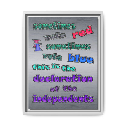 declaration of the independents - framed canvas art (brushed nickel)