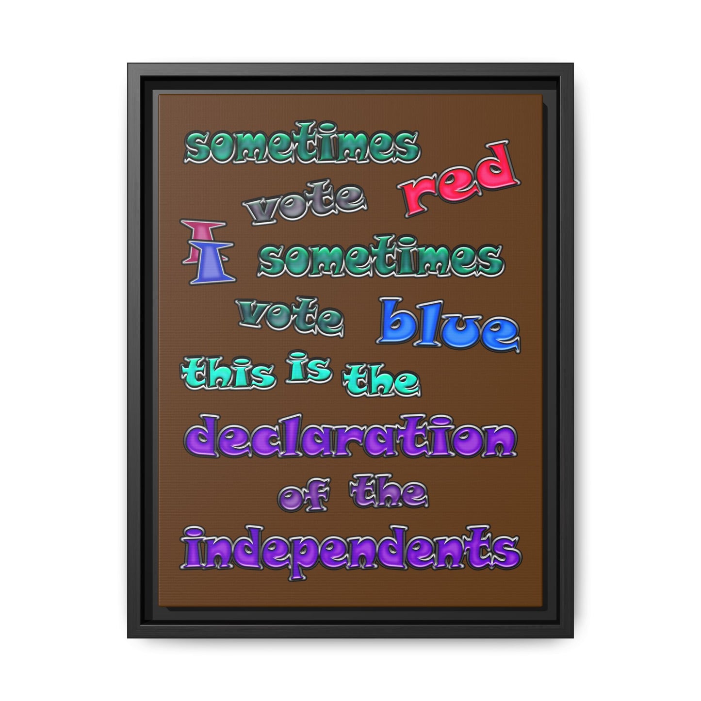 declaration of the independents - framed canvas art (brown)