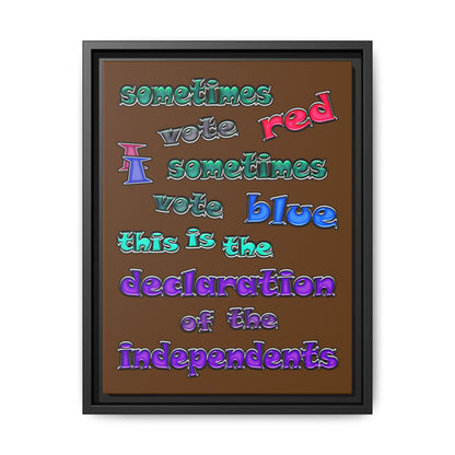declaration of the independents - framed canvas art (brown)