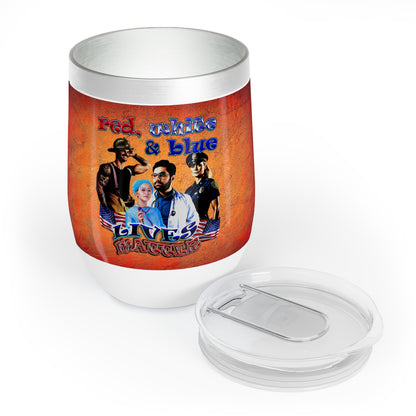 rw&b lives matter - Chill Wine Tumbler (burnt orange)