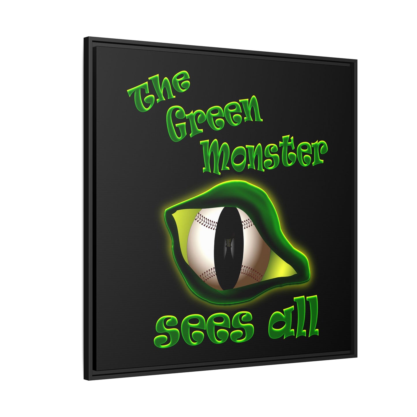 green monster - framed canvas art (black)