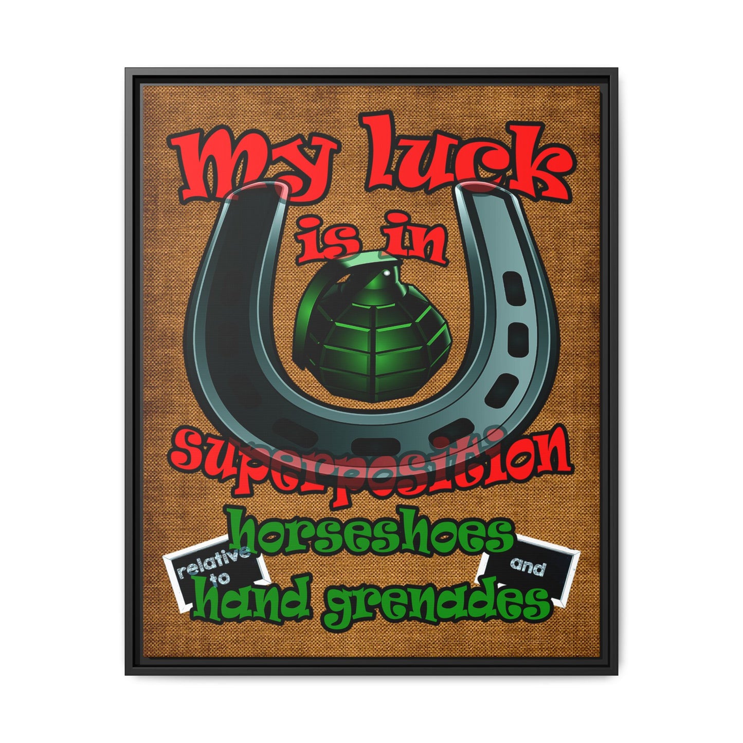 my luck - framed canvas art (brown papyrus)