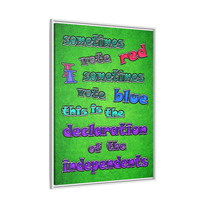 declaration of the independents - framed canvas art (green turf)