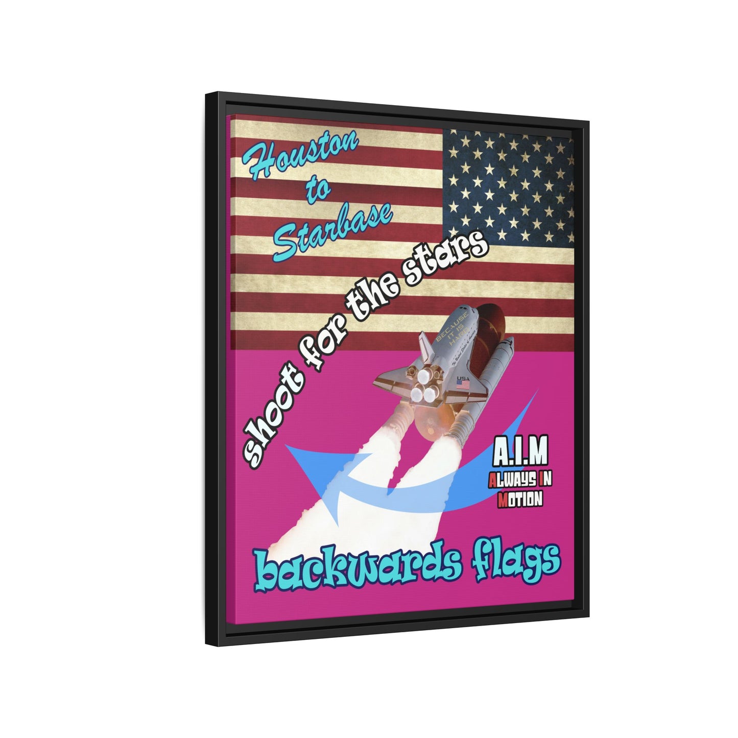shoot for the stars - framed canvas art (pink)