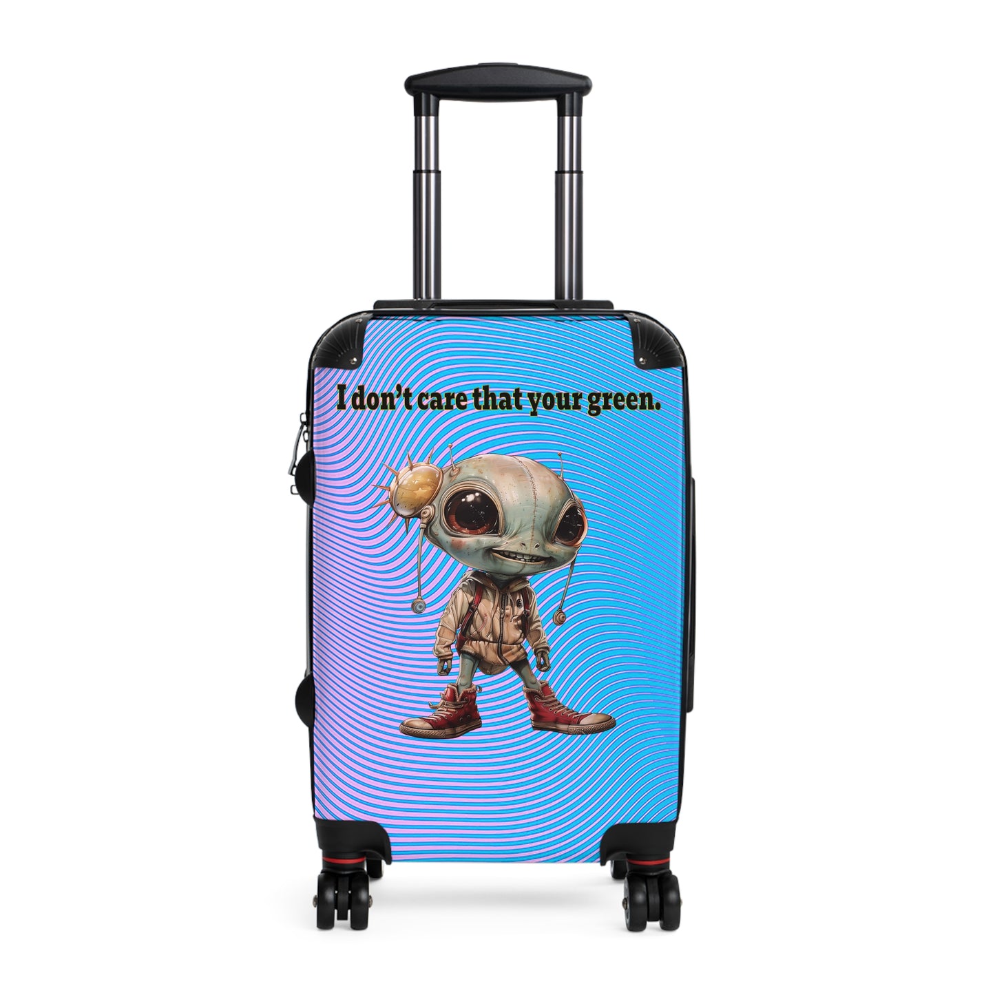 I don't care that your green - Suitcase (light blue-purple wave)