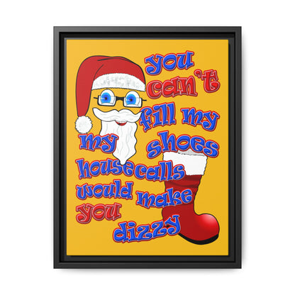 santa's shoes - framed canvas art (yellow)