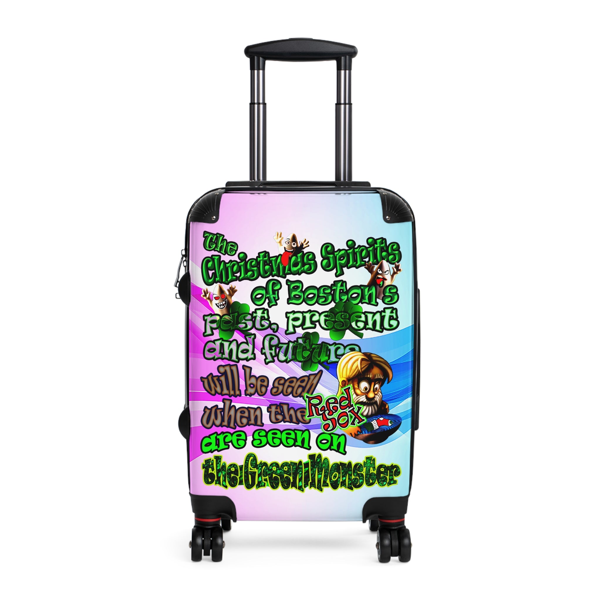 christmas spirits of boston - Suitcase (light blue-pink wave)