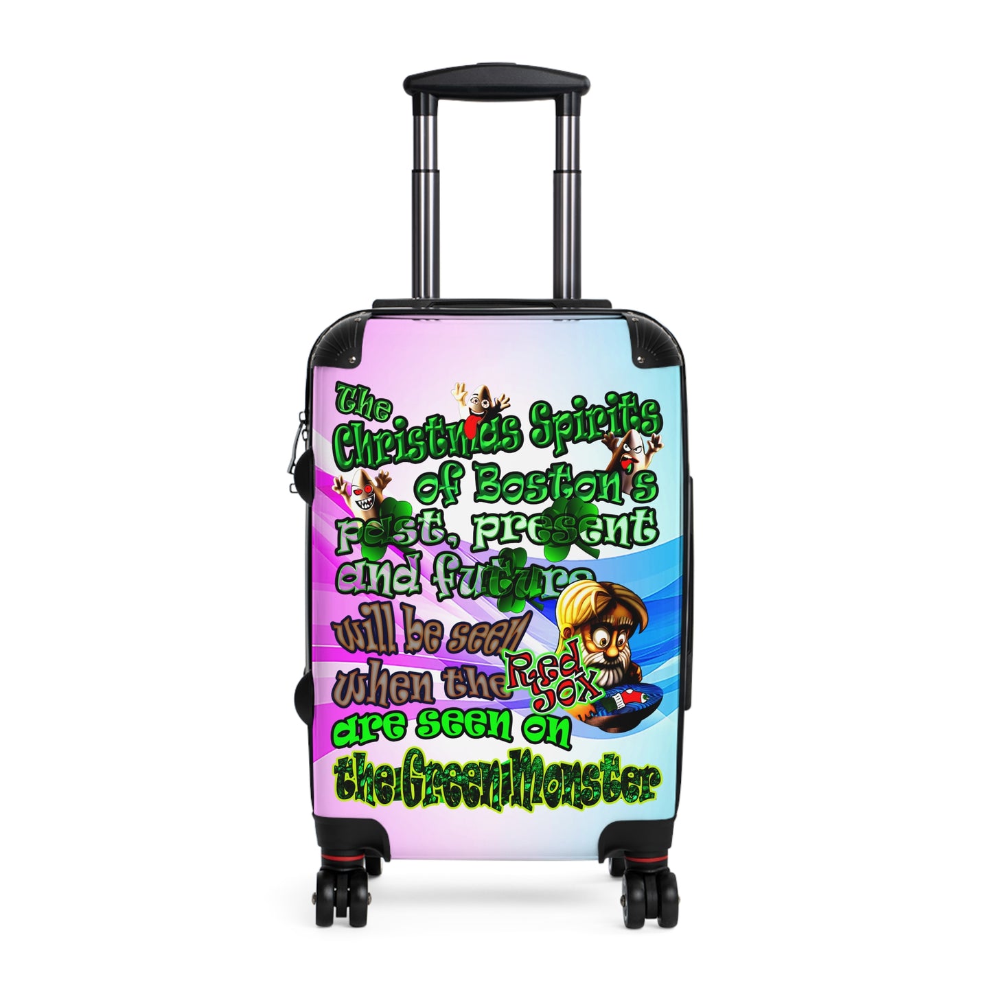 christmas spirits of boston - Suitcase (light blue-pink wave)