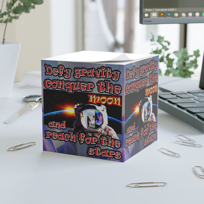 defy conquer reach - note cube (grey-pink wave)